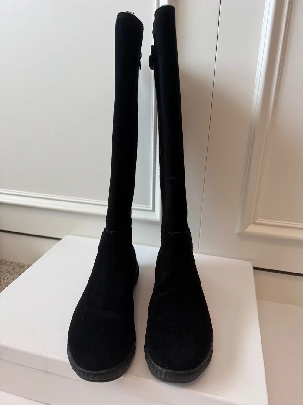 Clarks Black Over-the-Knee Stretch Sock Boots